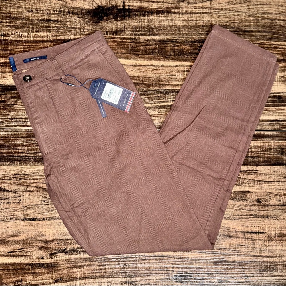 Ben Sherman Men’s Brown Dress Pants 33x32 | Slim Fit Stretch | New With Tags